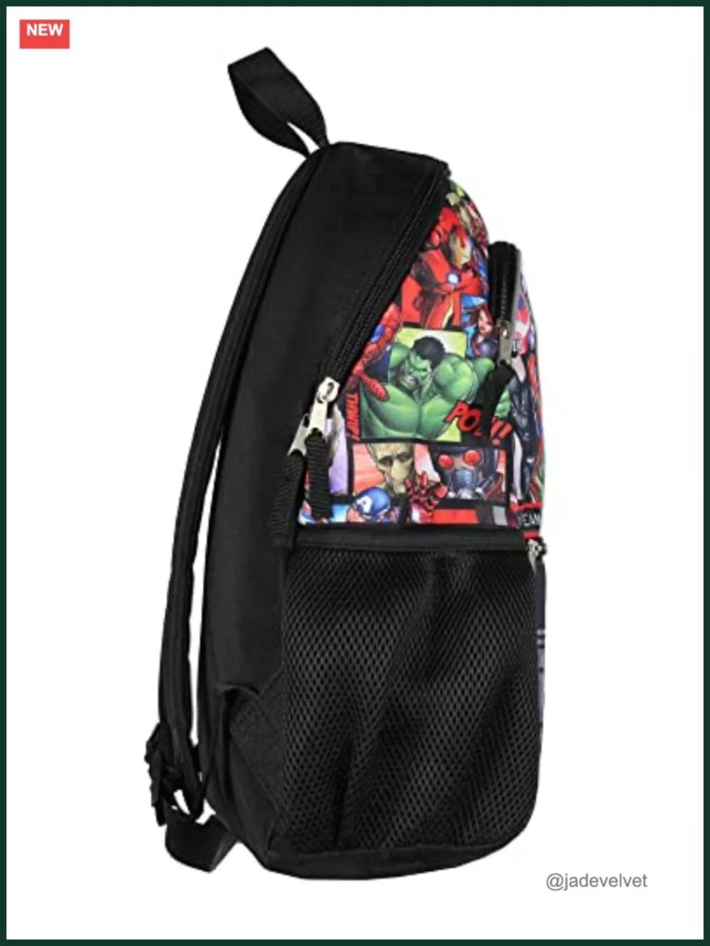 Avengers Superhero Backpack for Kids with Water Bottle Pockets, Padded Straps,